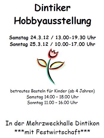 Flyer Dintiker Hobbyausstellung 2012