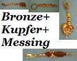 Schlüsselanhänger aus Bronze, Kupfer und Messingperlen