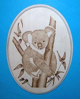 Medaillon oval gross mit Koala