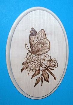 Medaillon oval mit Schmetterling
