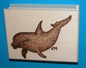 Zettelbox mit Delfin