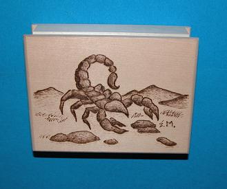 Zettelbox mit Sternzeichen Skorpion